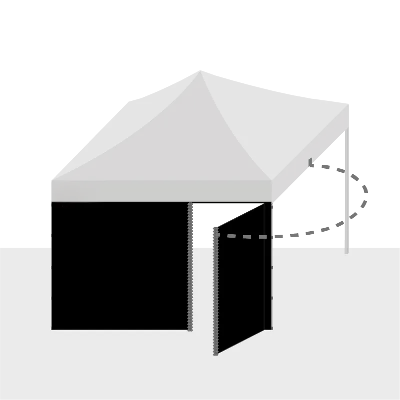 Zijwand Deur - Zwart 3x3
